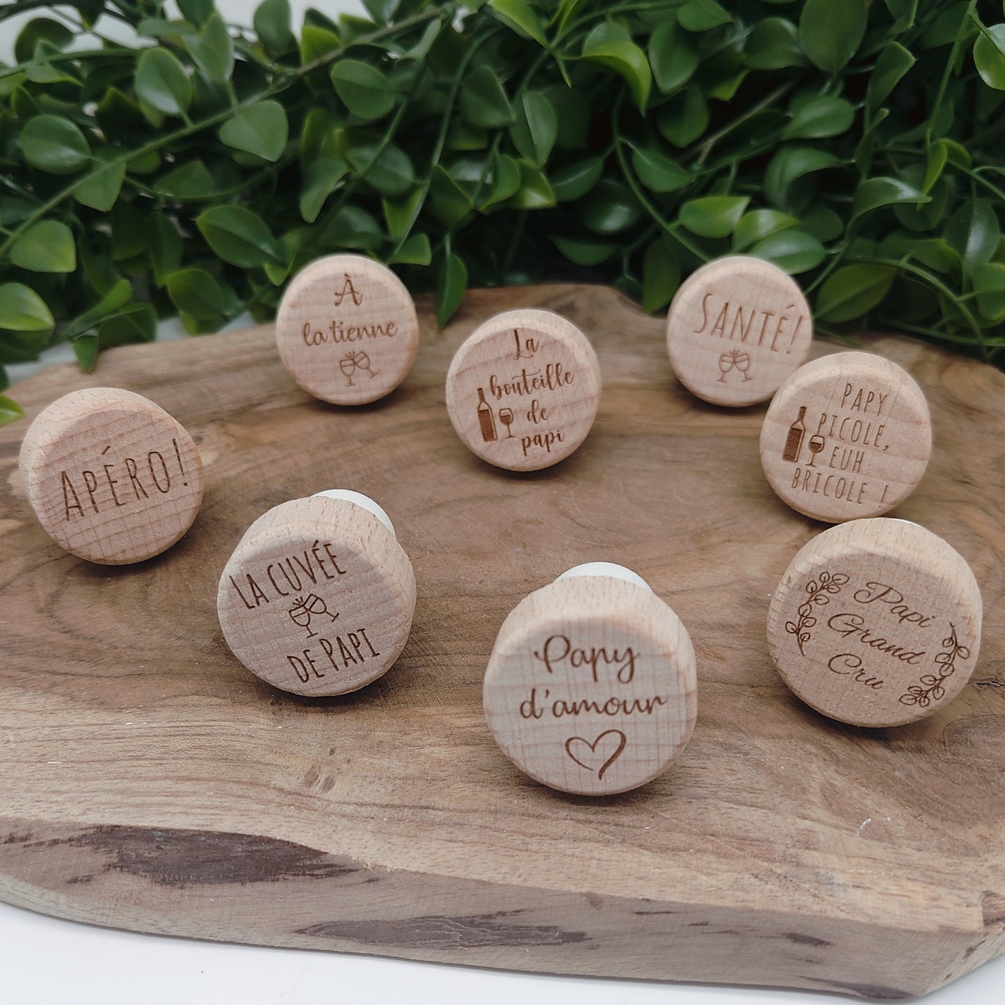 Bouchon personnalisé en bois