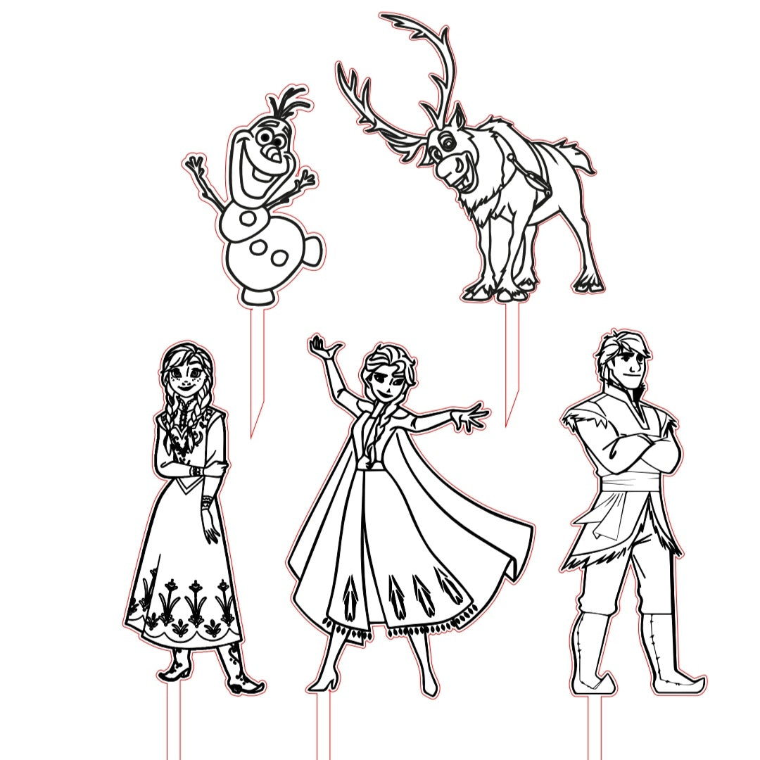 10 Mini toppers Reine des Neiges