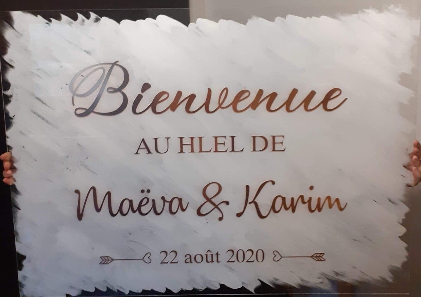 Panneau de bienvenue en plexi transparent