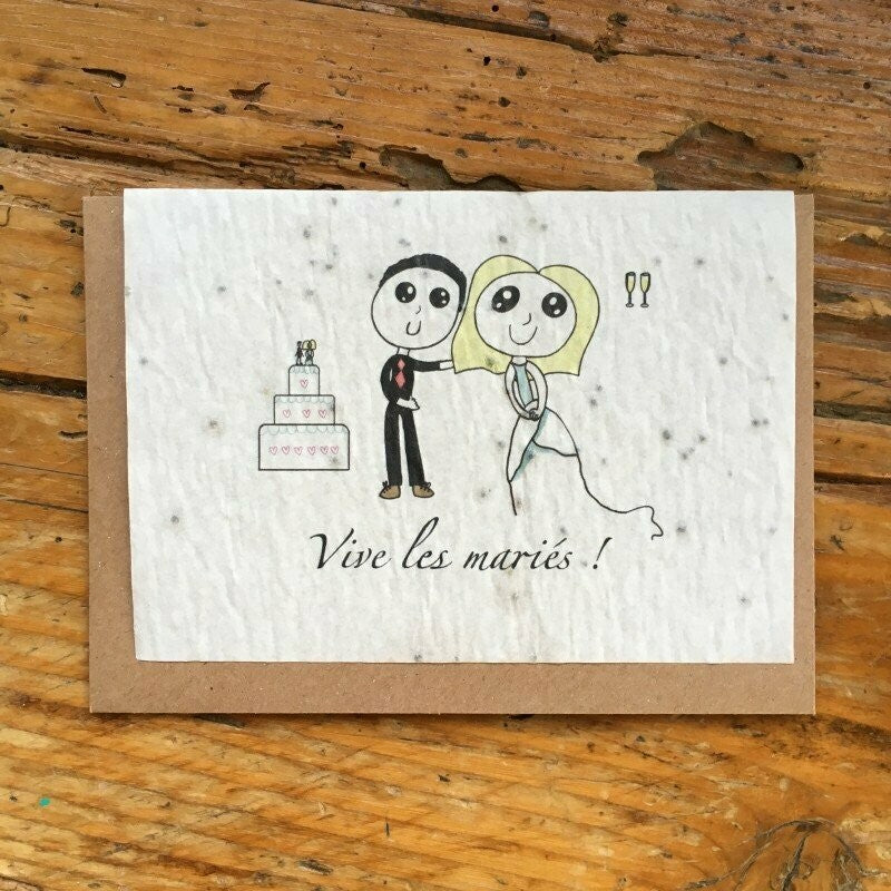 Carte à planter mariage / coeurs