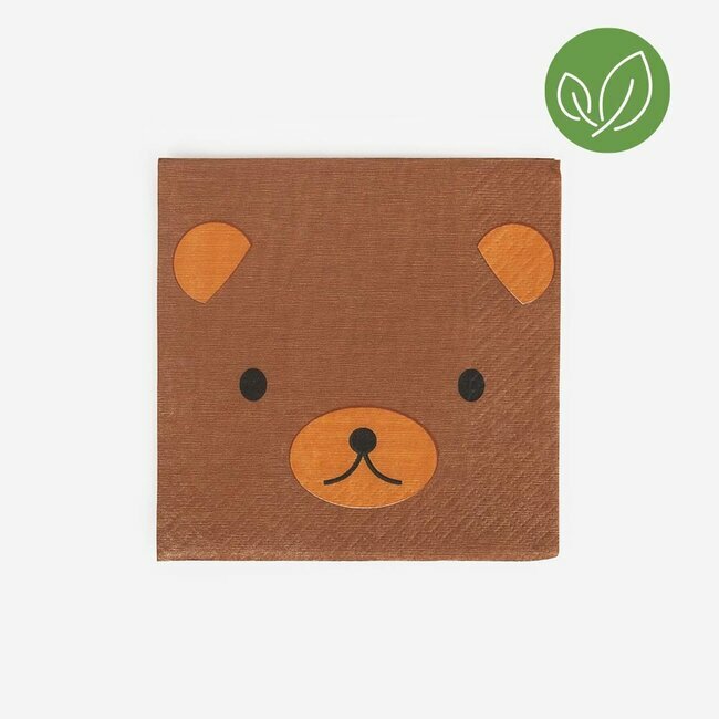 Lot de 20 serviettes animaux de la forêt
