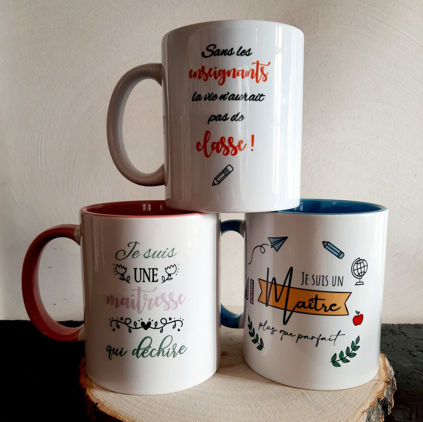 Mug fin d'année scolaire (maîtresse, maître, nounou, aesh, ...)