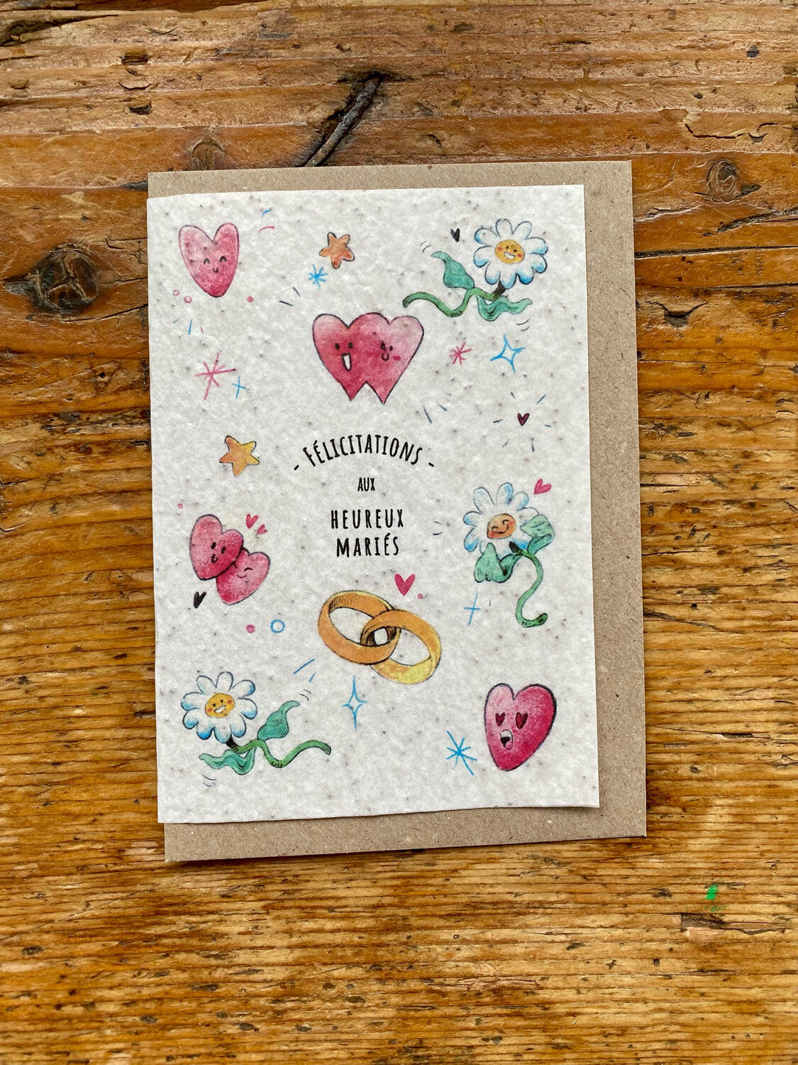 Carte à planter mariage / coeurs
