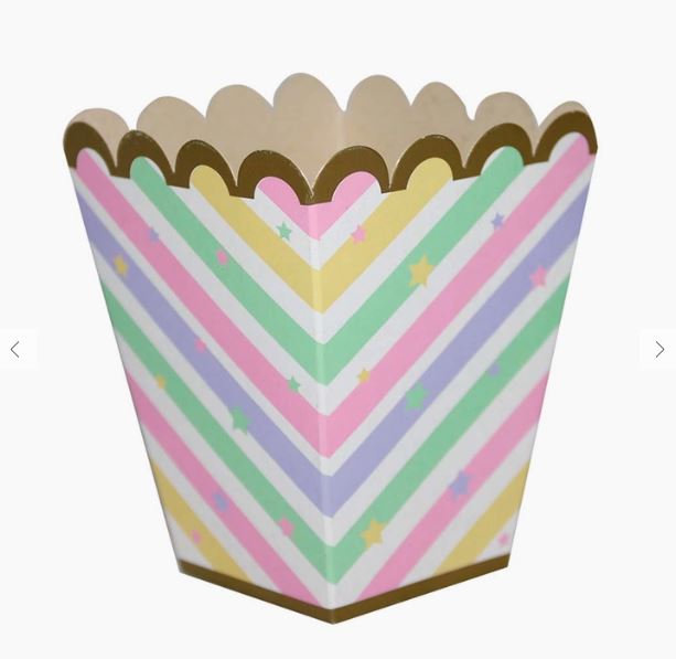 Lot de 6 pots à Pop Corn / bonbons pastel