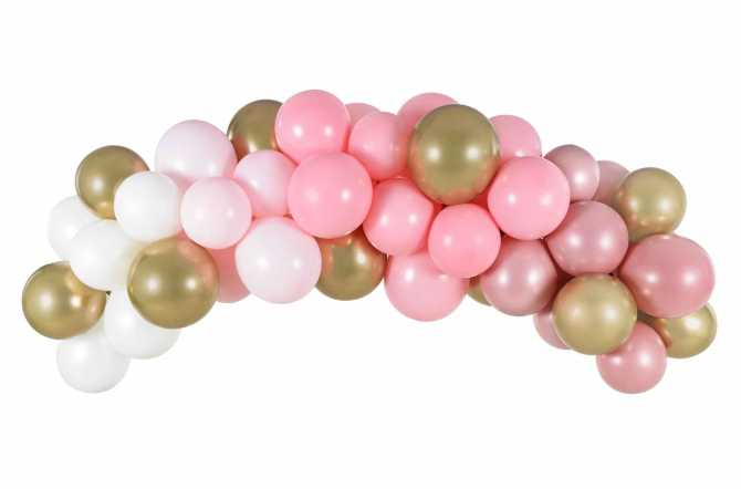 Arche à ballons blanc rose et or – Ze Déco Perso
