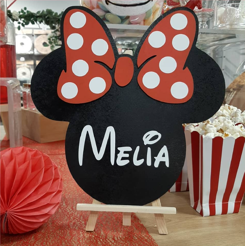 Enseigne Minnie en couleur 40cm de diamètre