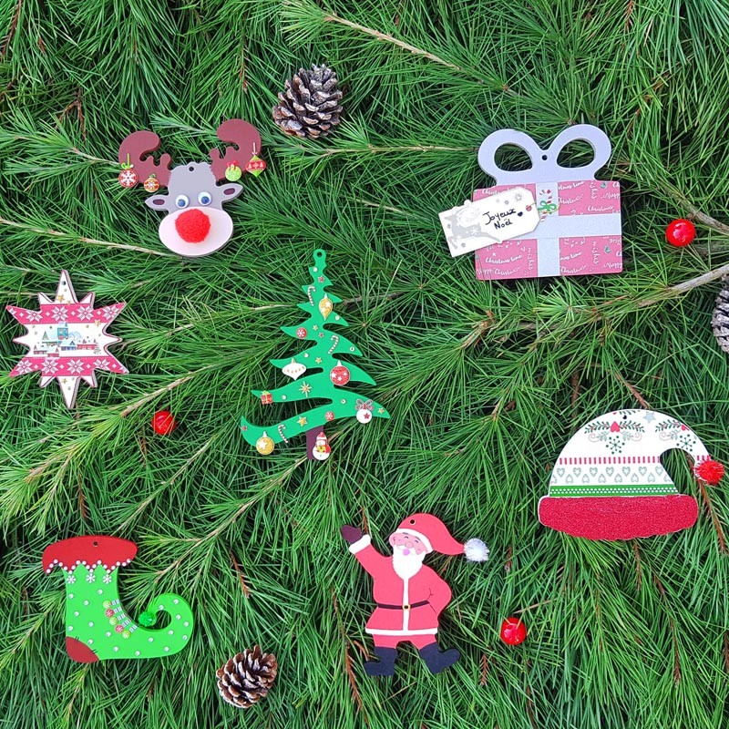 NOEL : décoration de suspensions pour sapin (A PARTIR DE 3 ANS)