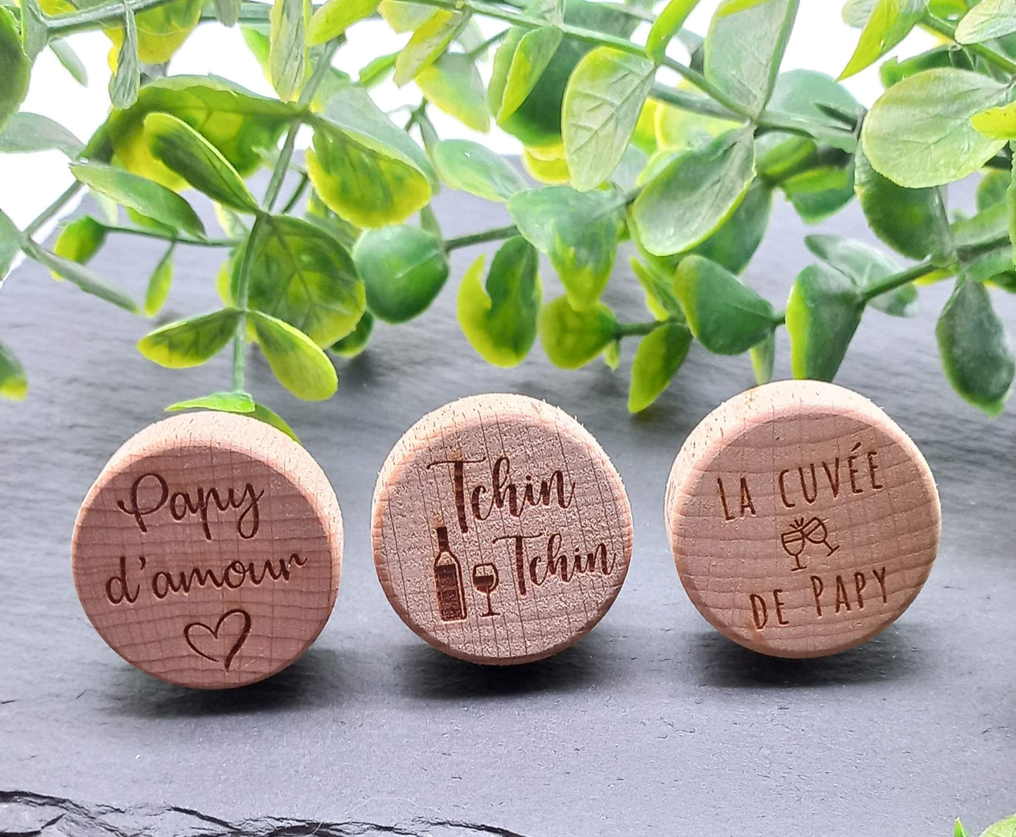 Bouchon personnalisé en bois