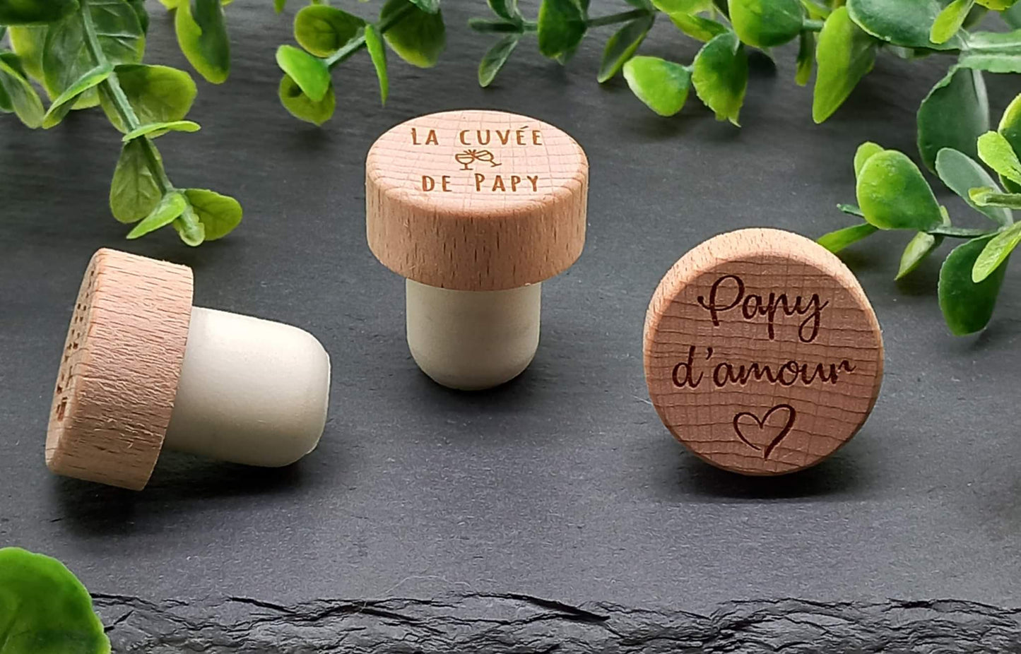 Bouchon personnalisé en bois