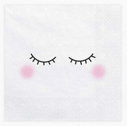 Lot de 20 serviettes licorne yeux