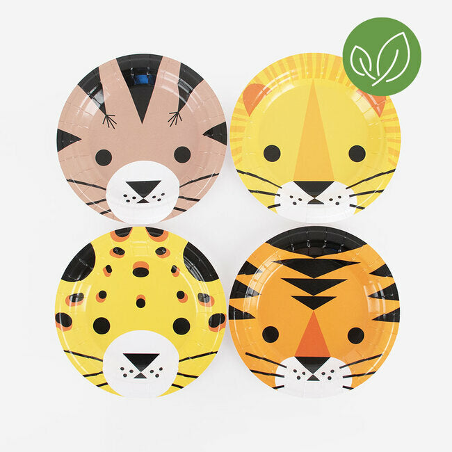 Lot de 8 assiettes animaux de la savane