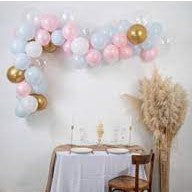 Arche à ballons rose et bleu 